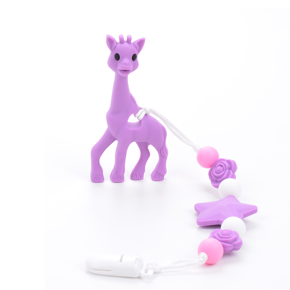 Giraffe Baby Pacifier Teething Clip